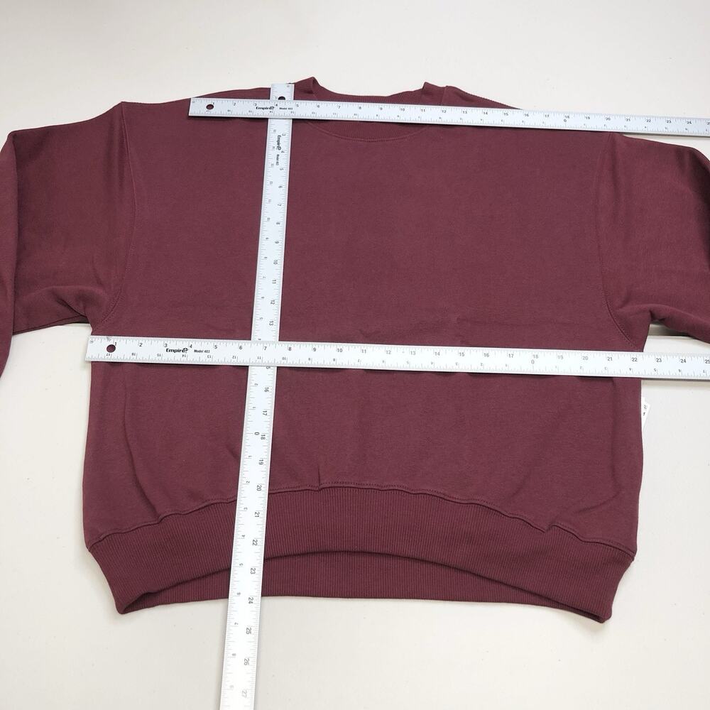 BP Nordstrom Sweatshirt Womens Small Burgundy Fleece Long Sleeve Pullover - Picture 3 of 8